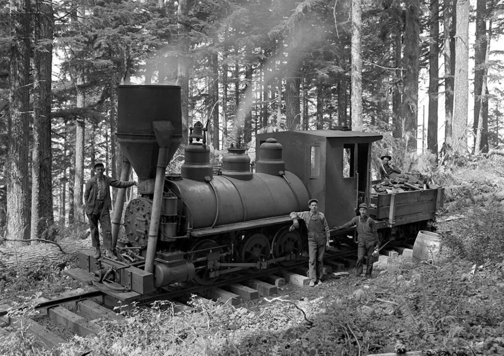 steam-train-locomotive-retro-old-times-161915-161915 Vintage steam train with workers in a forest setting, showcasing early transportation history.