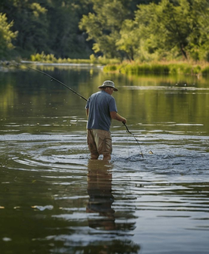 Lake fishing in Indiana.